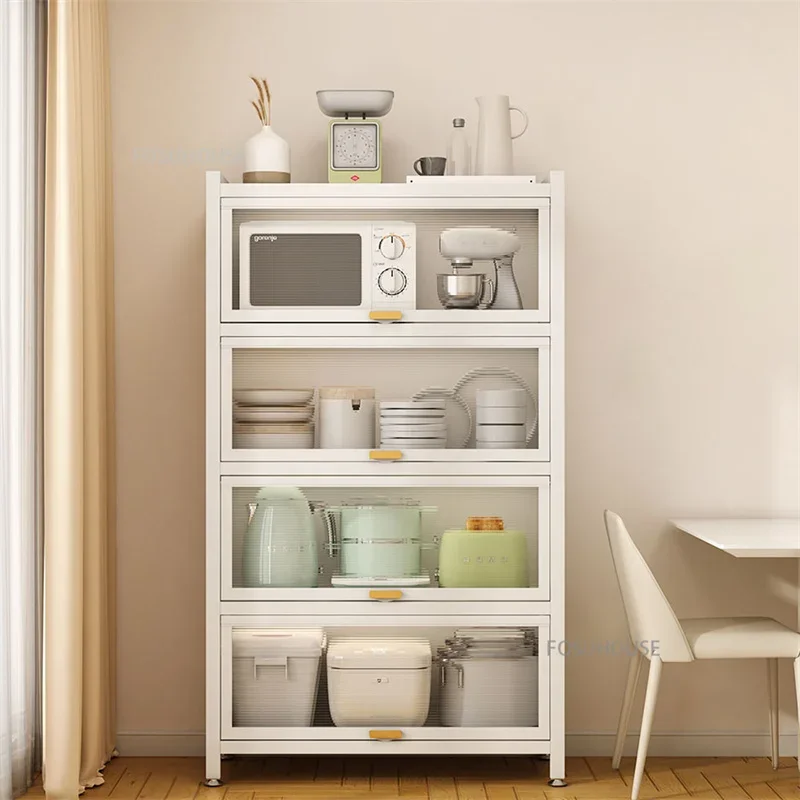 Kitchen Sideboard Floor-standing Multi-layer Dust-proof Kitchen Cabinets Microwave Oven Shelf Multi-functional Storage Cabinet Z