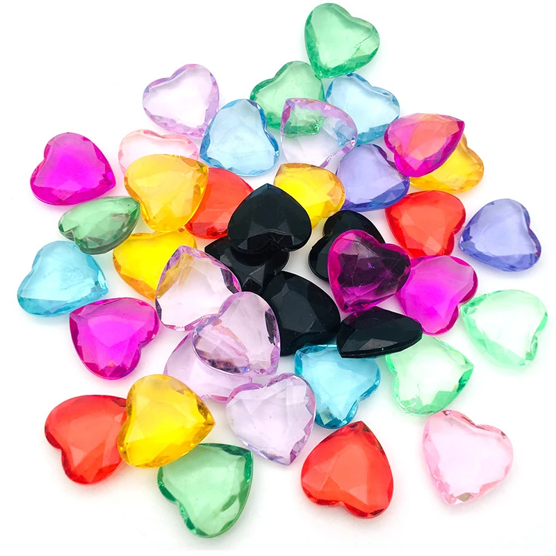 

30Pcs Heart Gems 25MM Acrylic Diamond Crystals Pirate Treasure Party Favors Goodie Bags For Kids Birthday Small Presents