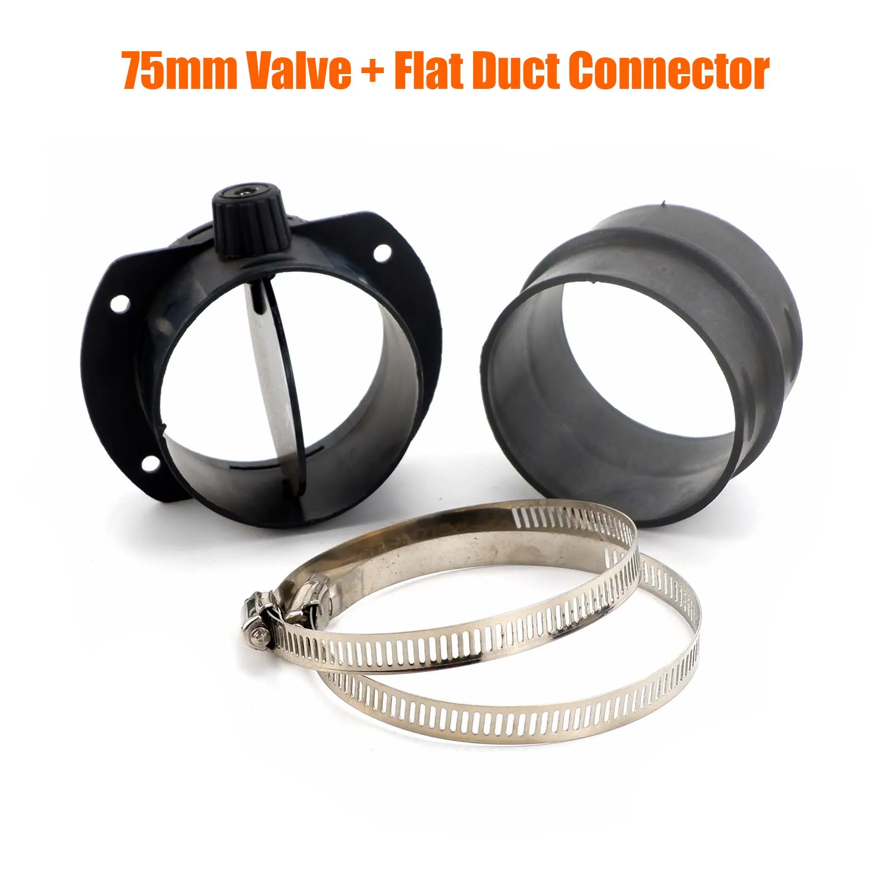75MM Flat Valve Flap Adjustable Air Diesel Heater Vent Ducting Exhaust Pipe Joiner Connector For Car Truck Camper