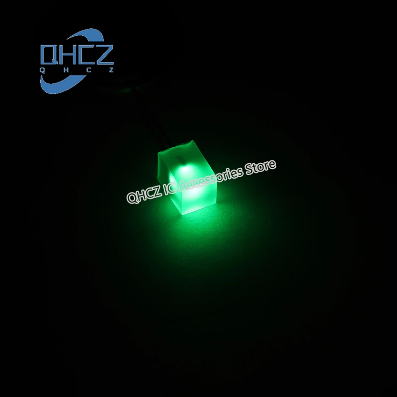 100pcs 5X5X7 스퀘어 led 에메랄드 그린/레드/옐로우 라이트 5*5*7 에메랄드 그린 LED 발광 다이오드 램프 비즈 스퀘어 다이오드