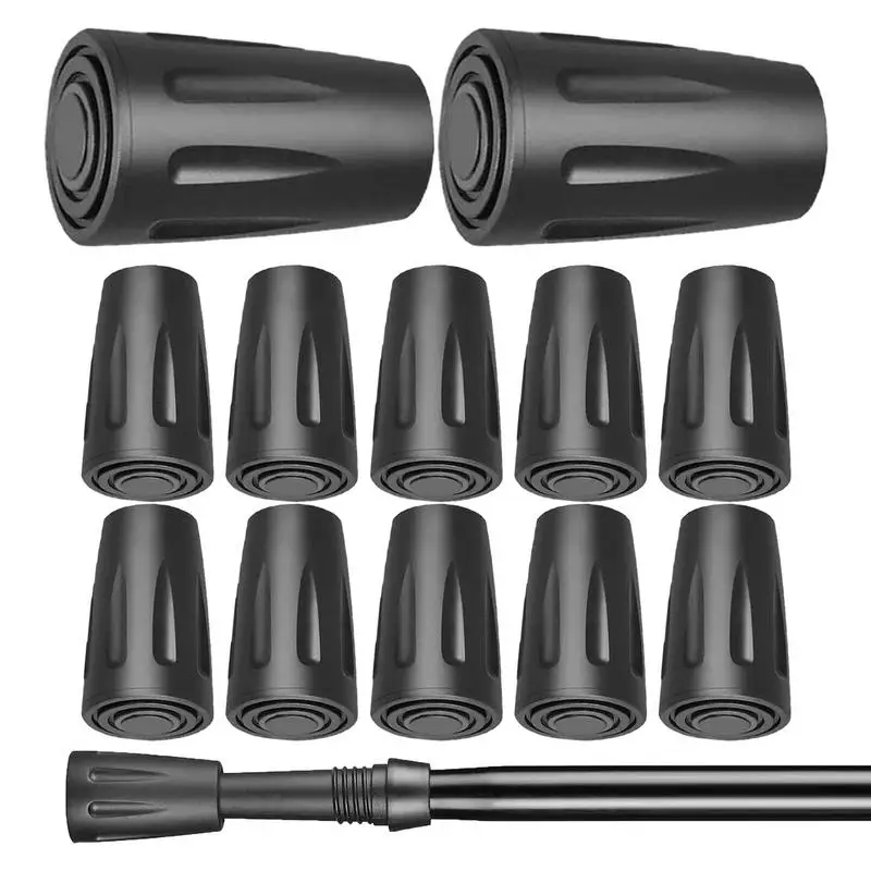 

Walking Stick Tips Trekking Poles Tips Replacement 12pcs Shock Absorbing Extra Sturdy Cane Rubber Tips Fits All Standard Hiking