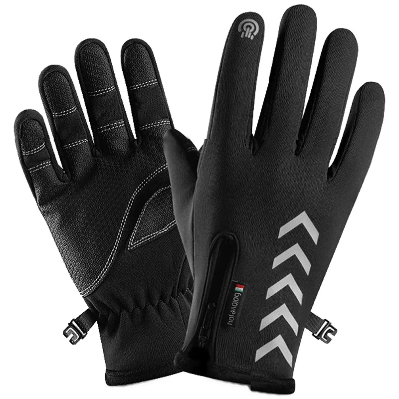 Motorcycle gloves Sports gloves Cycling gloves Winter gloves Touch Screen Zipper Fleece Warm Autumn and Winter Windproof and Waterproof Men's Motorcycle Cyclists Gloves