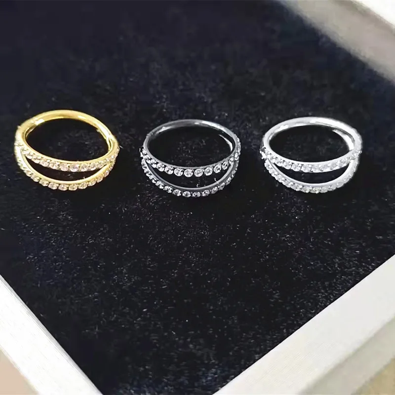 Karnoz Stainless Steel Double Hoop Nose Ring for Women Girl 8mm 10mm Nostril Piercing Jewelry Nose Ring Double Nose Hoops