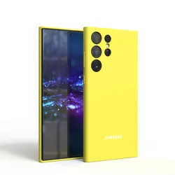 Silky Silicone Soft-Touch Protective Phone Case Cover for Note10Plus (Yellow)