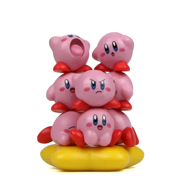 11 Pcs/Set Mini Kirby Action Figures Kids Toys Anime Kawaii Stackable Collection PVC Model Cute Christmas Gifts for Children 4