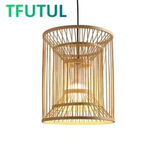 

South East Asian Bamboo Woven Chandelier Wood Art Personalised Living Room Dining Room Led Pendant Light Home Decoration