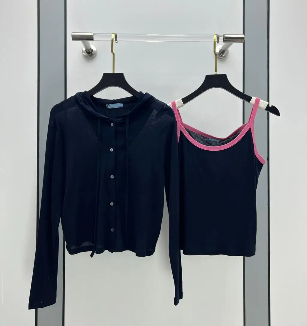 

2023 Hooded long-sleeved vest suit everyday and advanced cloud feel comfortable everything goes with it