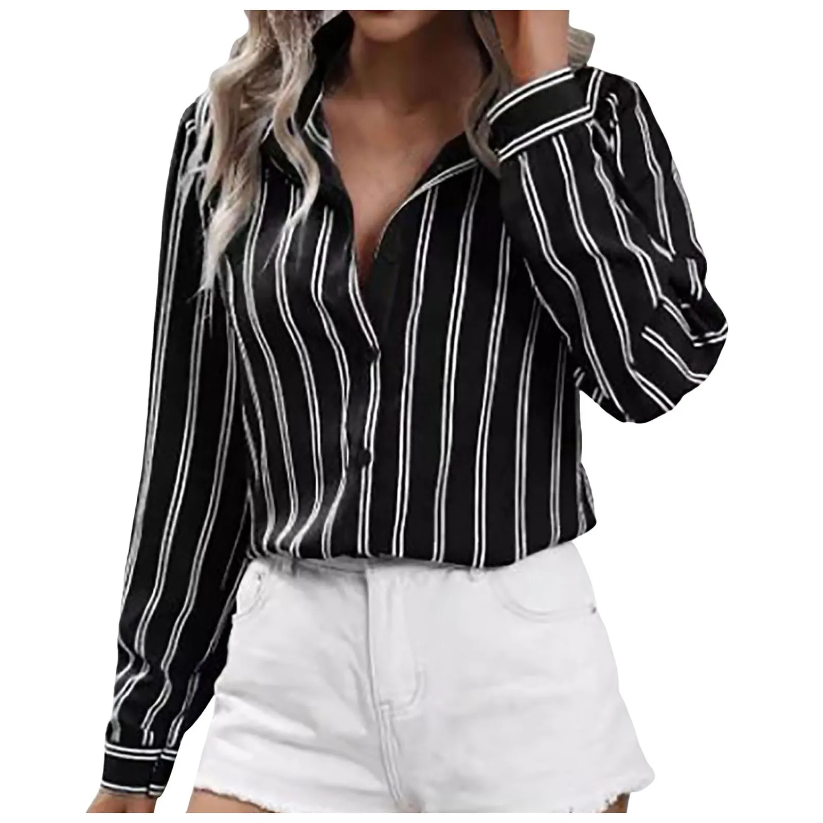 S66928267e0394c359b7135e0ae071d47s Elegant Loose Fit Long Sleeve Blouse for Stylish Women at Great Prices