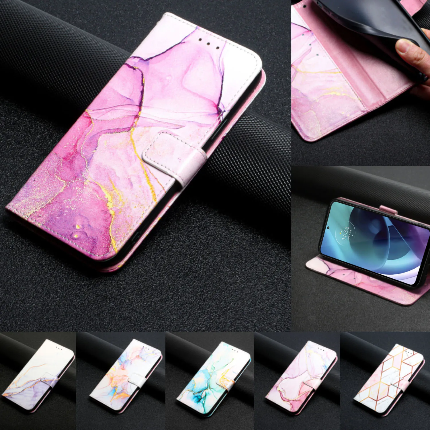 Custodia A Portafoglio Con Flip Magnetico Per OnePlus 3T - Pelle Ecologica PU Con Supporto E Slot Per Carte - Sensazione Setosa - 5