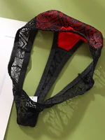 String Sexy pour femmes, culotte transparente, taille mi-basse, sous-vêtements pour dames, bloc de couleurs, Lingerie intime féminine 4