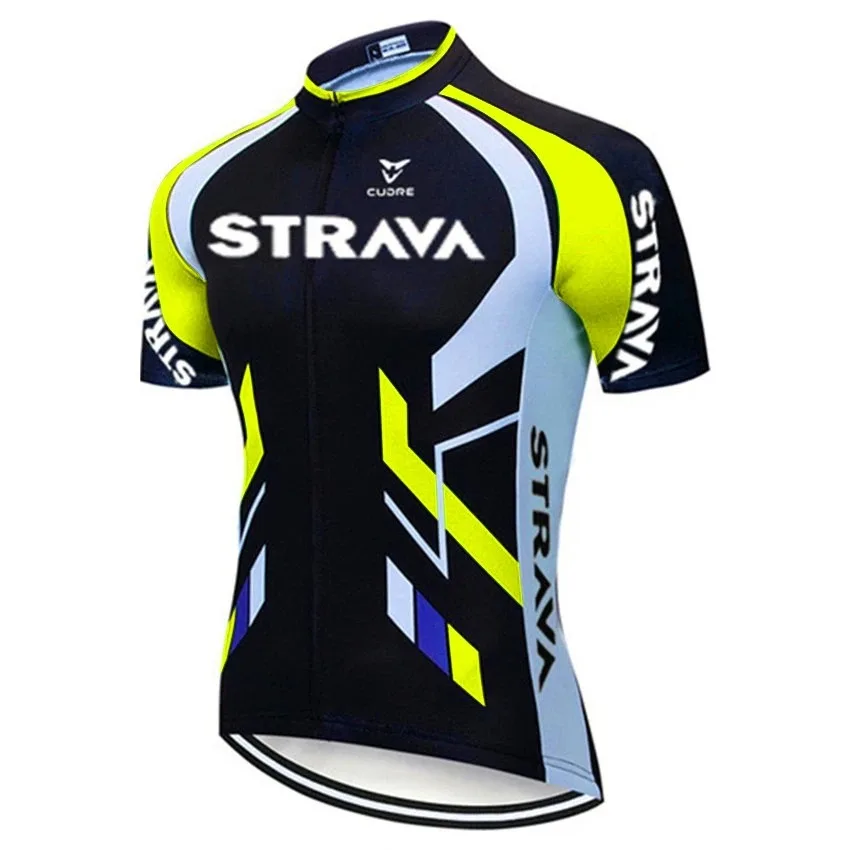 Strava-夏のサイクリングジャージーセット,サイクリングTシャツ