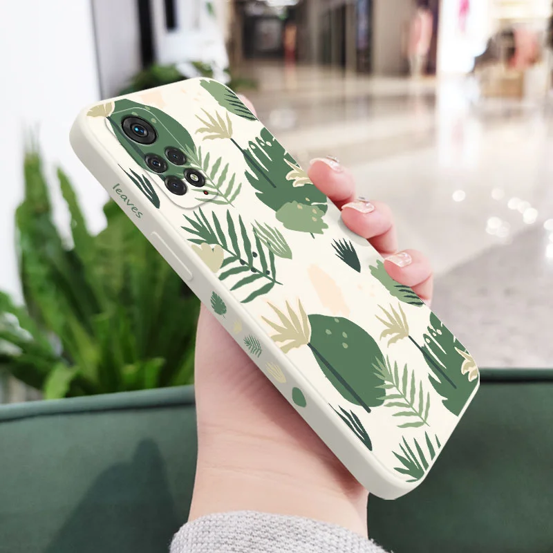 Verdant Green Leaf Phone Case For Xiaomi Redmi Note 11 11S 11T 10 10A 10T 10S 9T 9 8 7 Pro Plus 10C 9A 9C 9T 4G 5G Cover