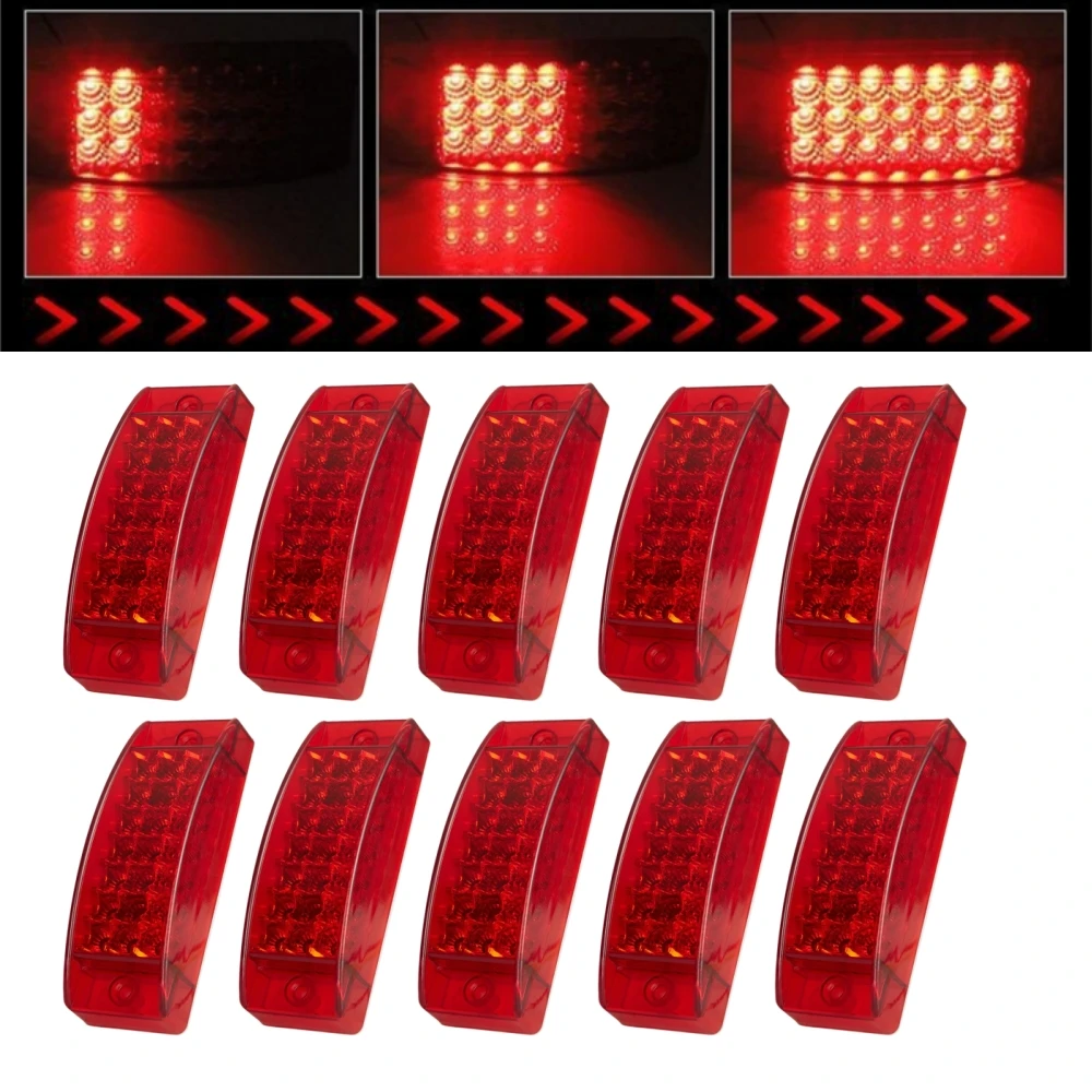 

10PCS 21LED Светодиодный профиль Красный стробоскопический светодиод 12V 24V Грузовой прицеп Флэш - лампа