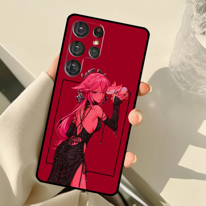 Elegant Yae Miko Inspired Smartphone Protective Case