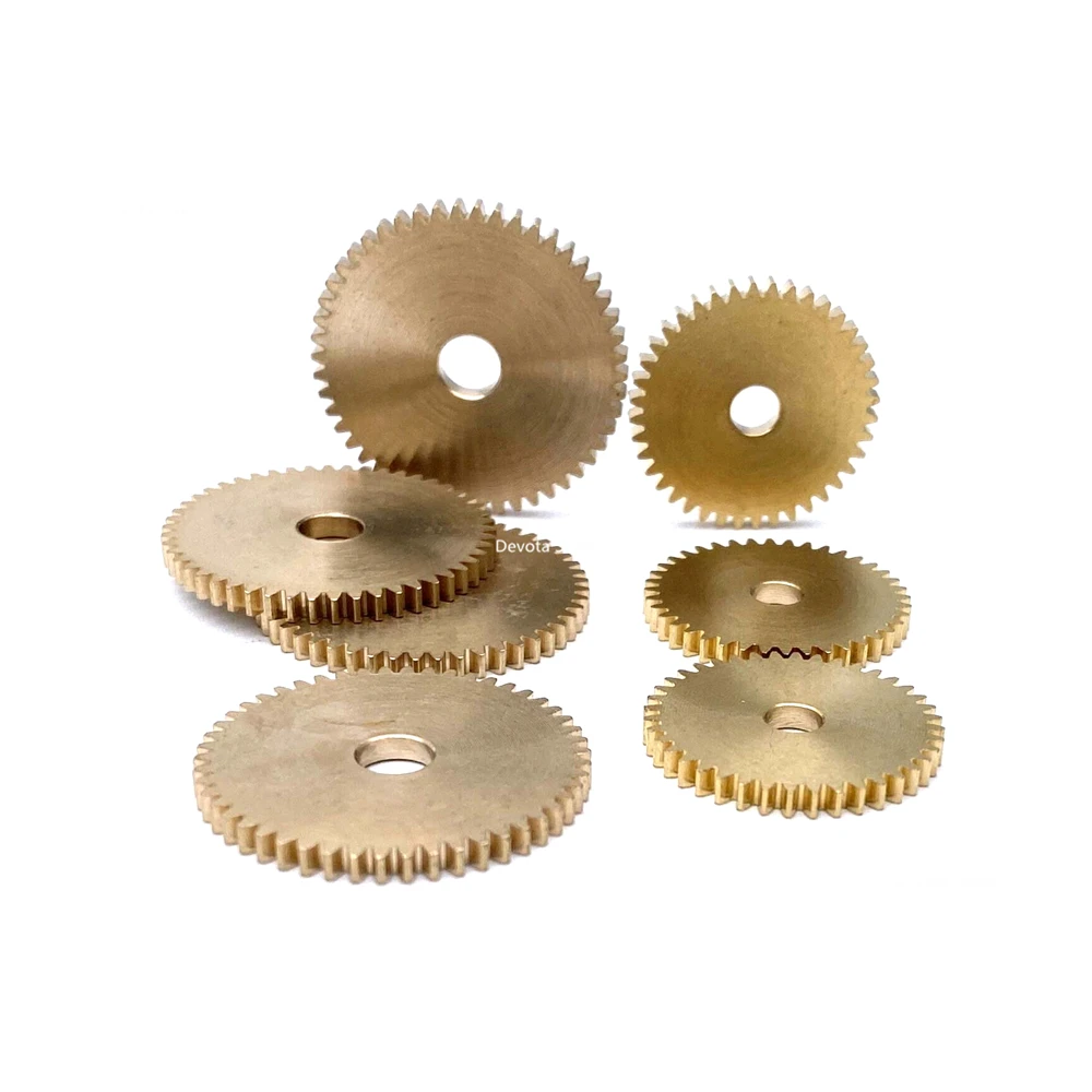 Electric Bike Gear Motor Gear Transmission Gear Electric Chain Saw Gear Cassette Deck Tape Gear Precision 0.5M 18/20/22/24/25/26/28/30/32/36/40/44/50 Teeth Thickness 2mm Copper Small Model Gear HOLE 2/3/4/5mm Hole