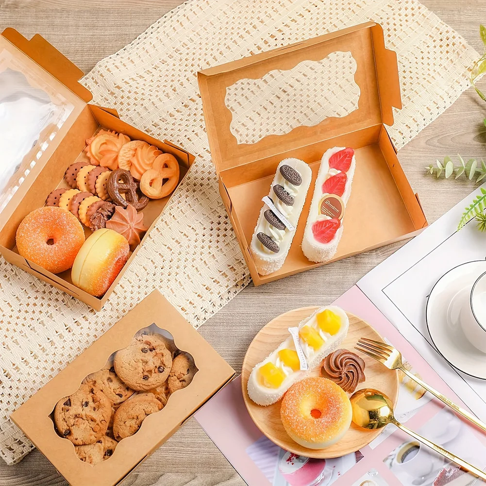 30 Pieces Bakery Box with Clear Window Pastry Box for Gift Giving ()