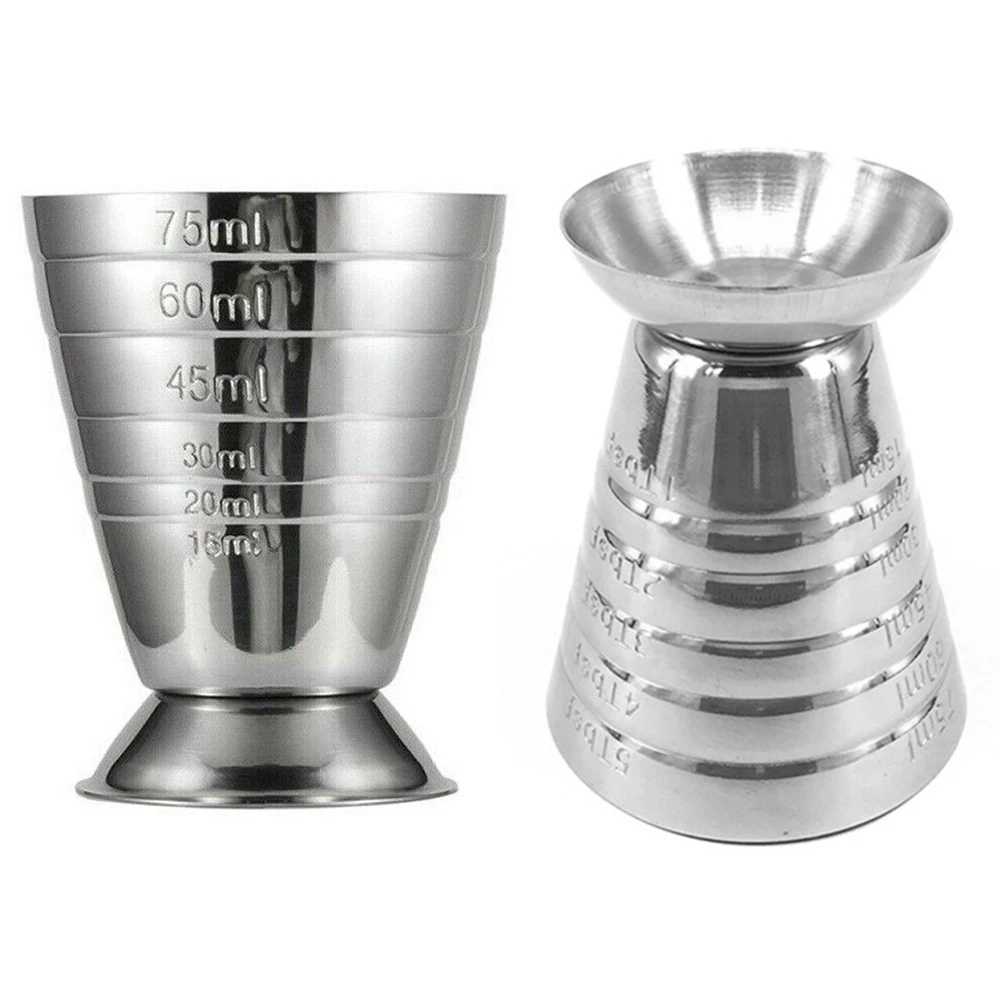 Stainless Steel Measuring Cup , Spirit Measuring Cup For Bar Party Wine Cocktail  Drink Mixer. 1 Pc