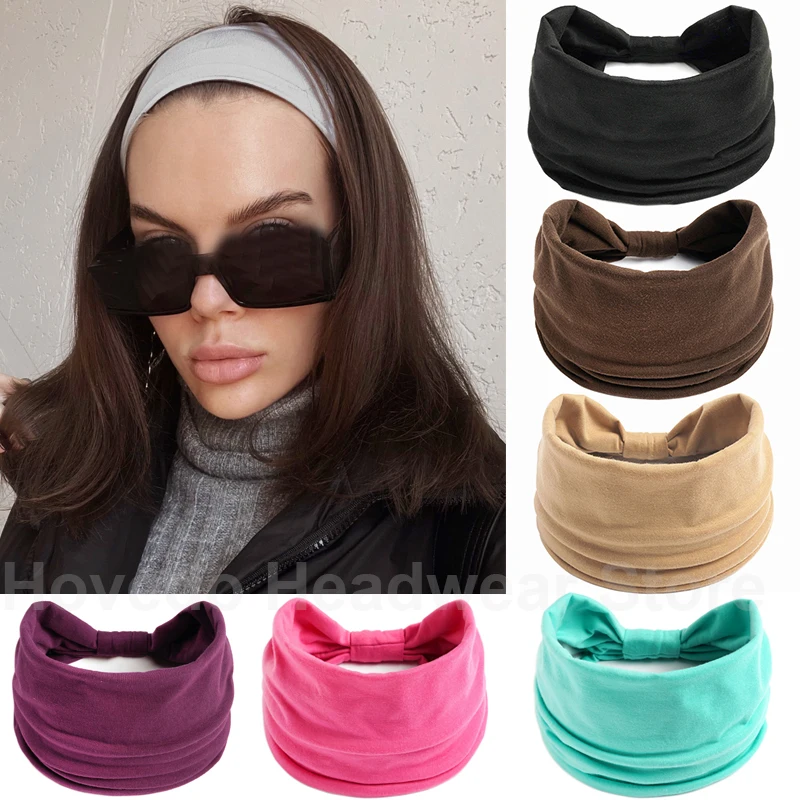 Frauen Baumwolle Stirnband Mode Haarbänder für Frau Solide Turban Twist Gestrickte Haarband Twisted Knotted Headwrap Zubehör
