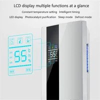 Déshumidificateur et purificateur d'air 2-en-1 silencieux pour chambre à coucher, portable pour sous-sol, avec télécommande, minuterie 24H et tuyau de vidange continu 3
