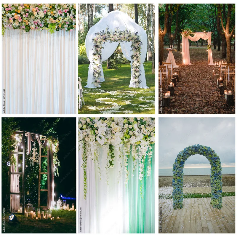 

Vinyl Custommade Wedding Photography Backdrops Flower Wall Forest Danquet Theme Photo Background Studio Props 21126 HL-11