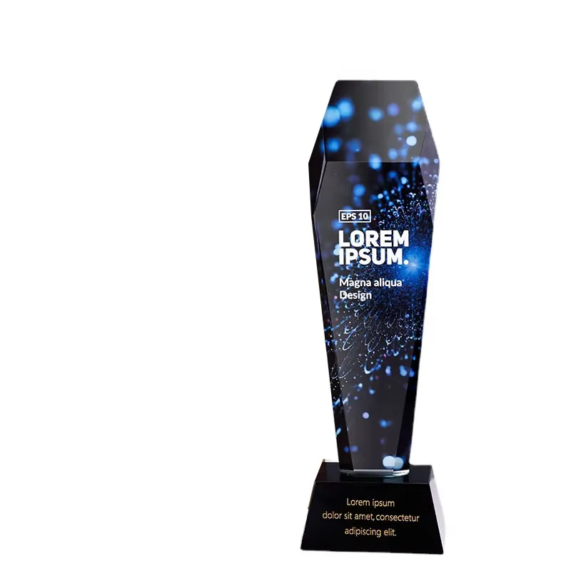 Customized Color-printable Honor Crystal Trophy, Creative Event Award Collection, Souvenir, Home Decoration, High-end, 1Pc