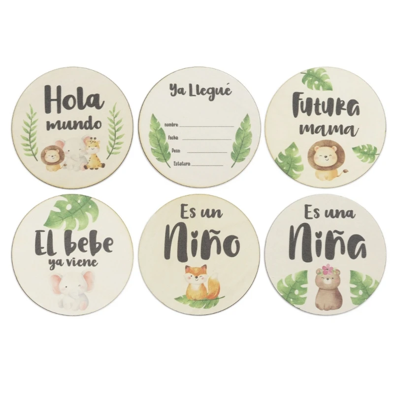 

Baby Monthly/Hello-world Milestone Discs in English/French/Spanish 6 Pack 40JC
