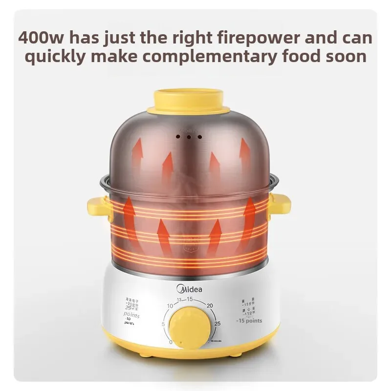 MZ-ZDE1602 Portable Stainless Steel Egg Boiler Steamer Dual Layer Automatic Power Interruption Anti-Drying Egg Cooker