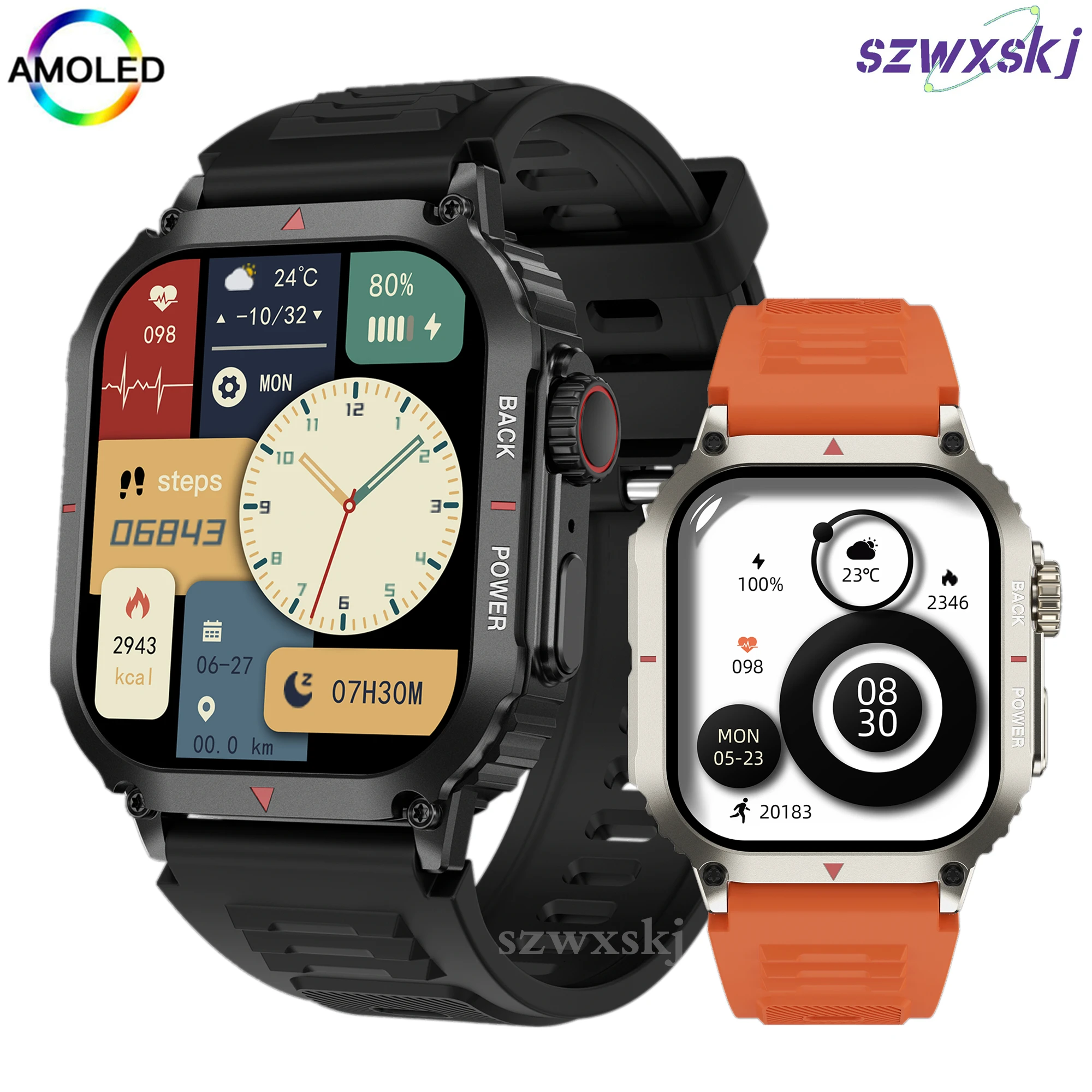 

Dk66 Smart Watch 1.95” HD 330*385 Heart Rate Blood Pressure Bluetooth Call Wireless Charging NFC SOS Call Waterproof Men Watches