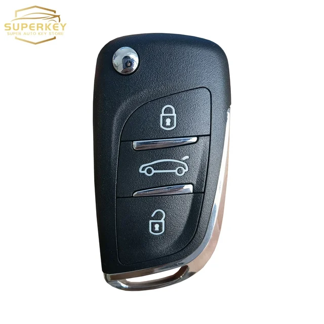 SUPERKEY ดัดแปลงรีโมทรถ Key Shell Flip Case สําหรับ Citroen C2 C3 C4 C5 Berlingo สําหรับ Peugeot 207 307 308 407 607 HU83 VA2 5