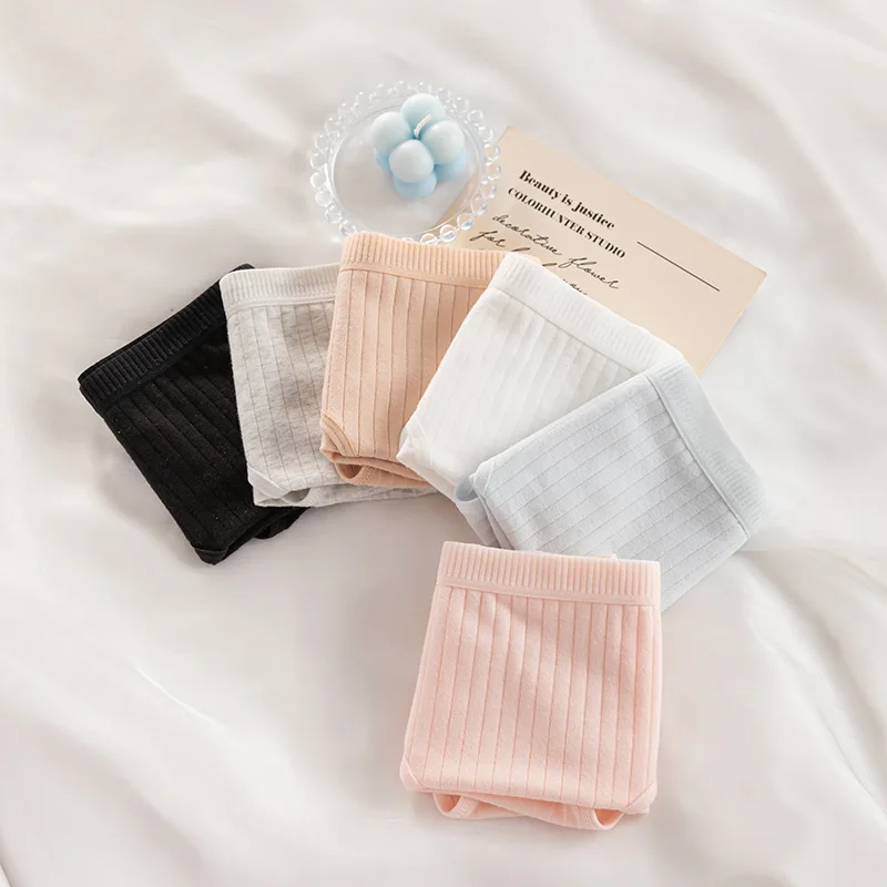 BZEL 10PCS/Set Women's Panties Cotton Breathable Underwear Simple Striped  Girls Briefs Soft Cozy Lingerie Comfortable
