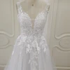 ZJ6002 Customized Boho V-neck Wedding Dresses Spaghetti Straps Appliques Corset Beach Tulle Bridal Gown Lace Floor Length 3