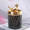 Electroplated Bird Ceramic Decorative Jar with Lid, Candle Jar, Aromatherapy Cup, Jewelry Storage Box, Handicraft Ornament 1