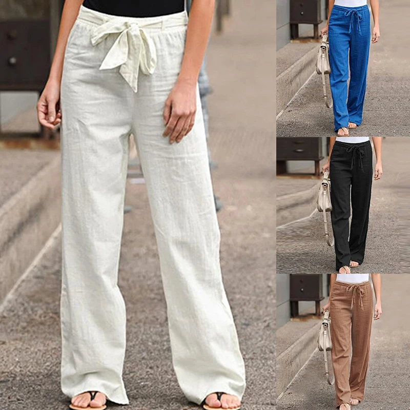 

Yitimoky Side Split Wide Leg Suits Pants for Women Summer 2023 Office Ladies Work Pants Back Elastic Band High Waisted Trousers