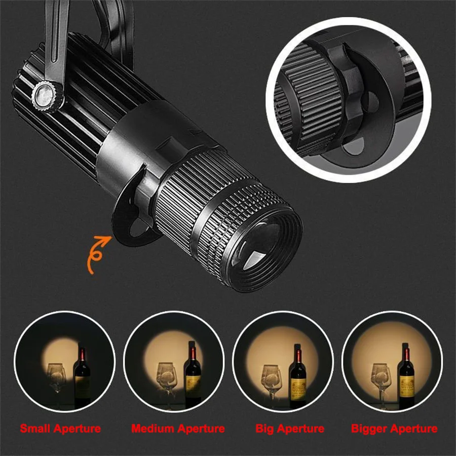 RGB Changeable LED Track Light Adjustable Focus LED Spotlight Stage RGB Ceiling Light Projection Display Background Wall Lamps 4