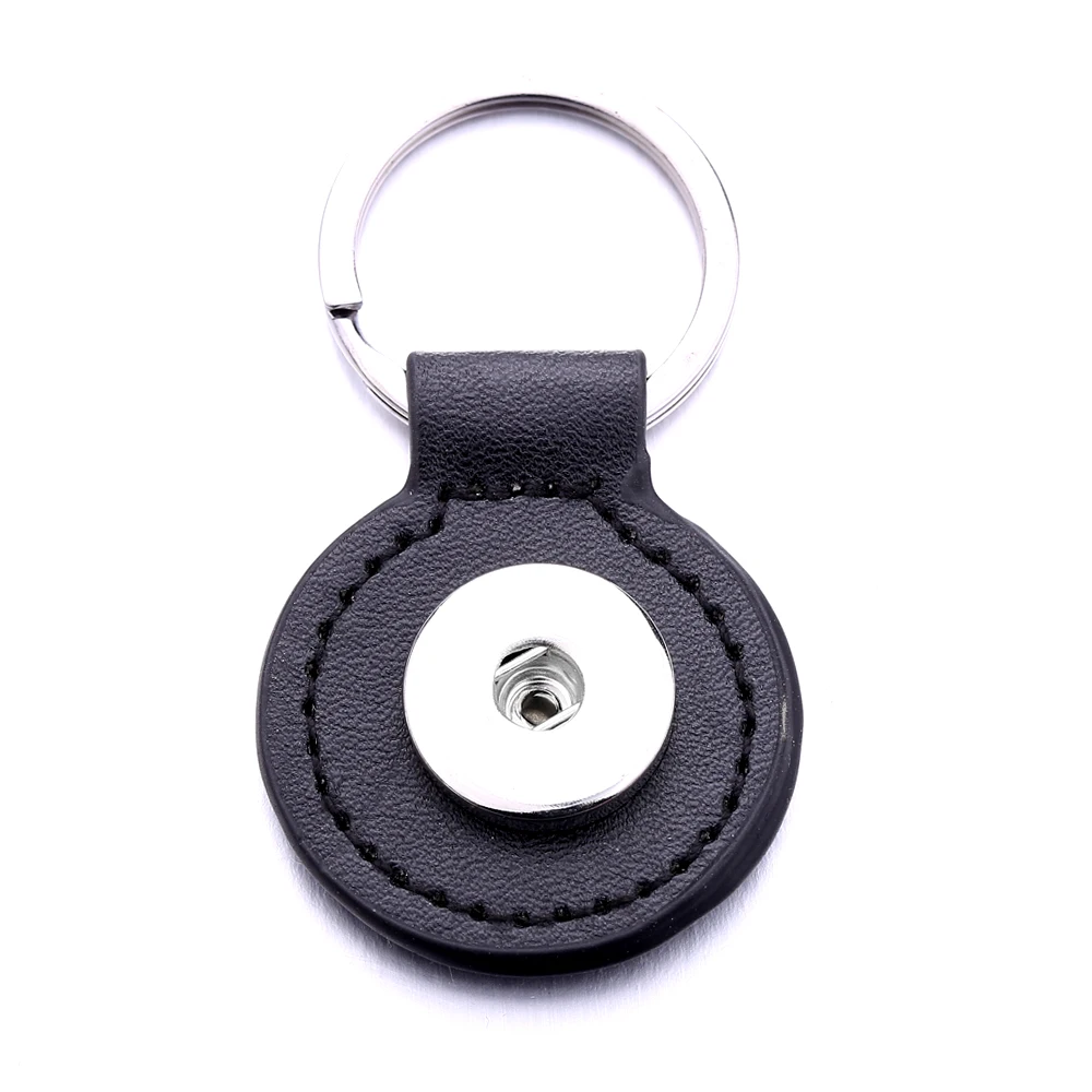15pcs  Snap Jewelry PU Leather Keychains Fit 18mm 20mm Snap Buttons DIY Snap Keyring For Women Keychain