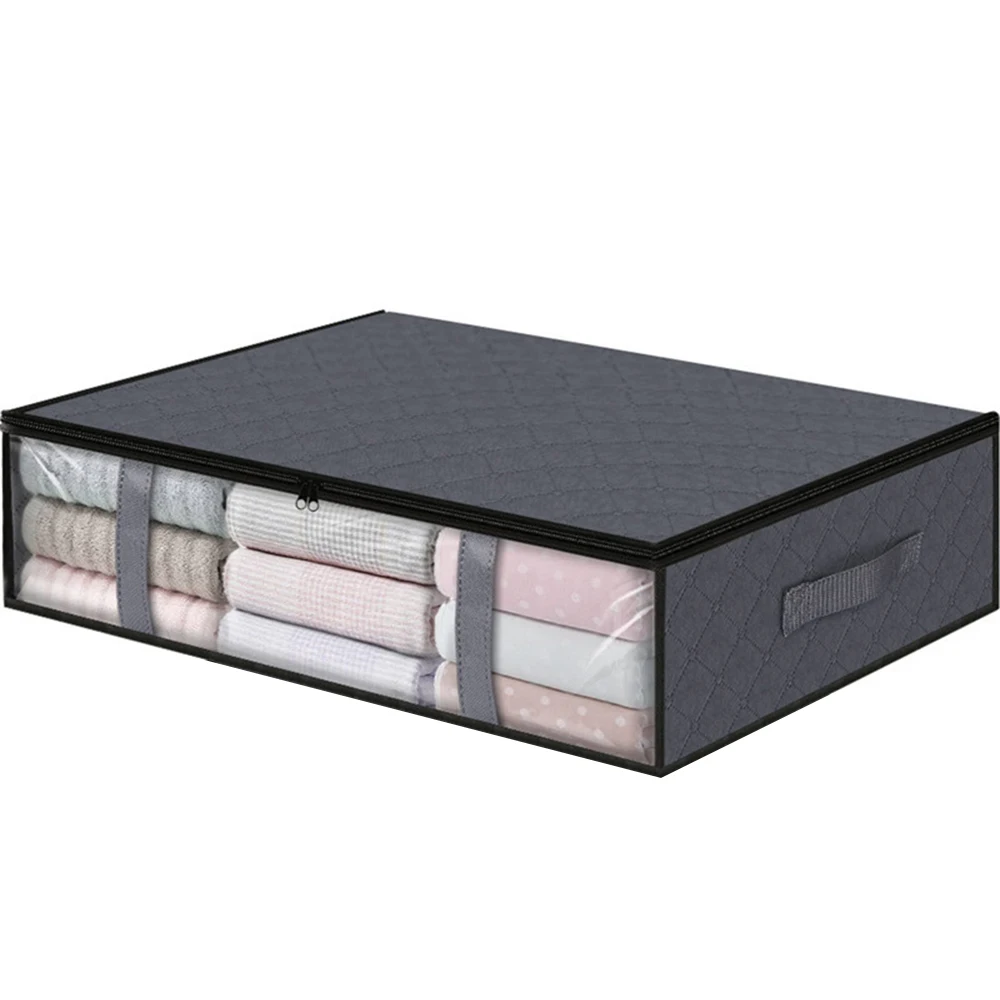 Description Picture 2 of itemUnderbed Storage Bag Portable Foldable Quilt Bag Wardrobe Clothes Storage Box Dustproof Organizer Large Capacity