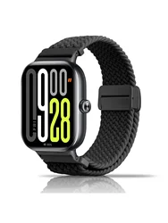 Magnetic Braided Nylon Adjustable Sport Strap - Solo Loop Bracelet - Universal (Black)