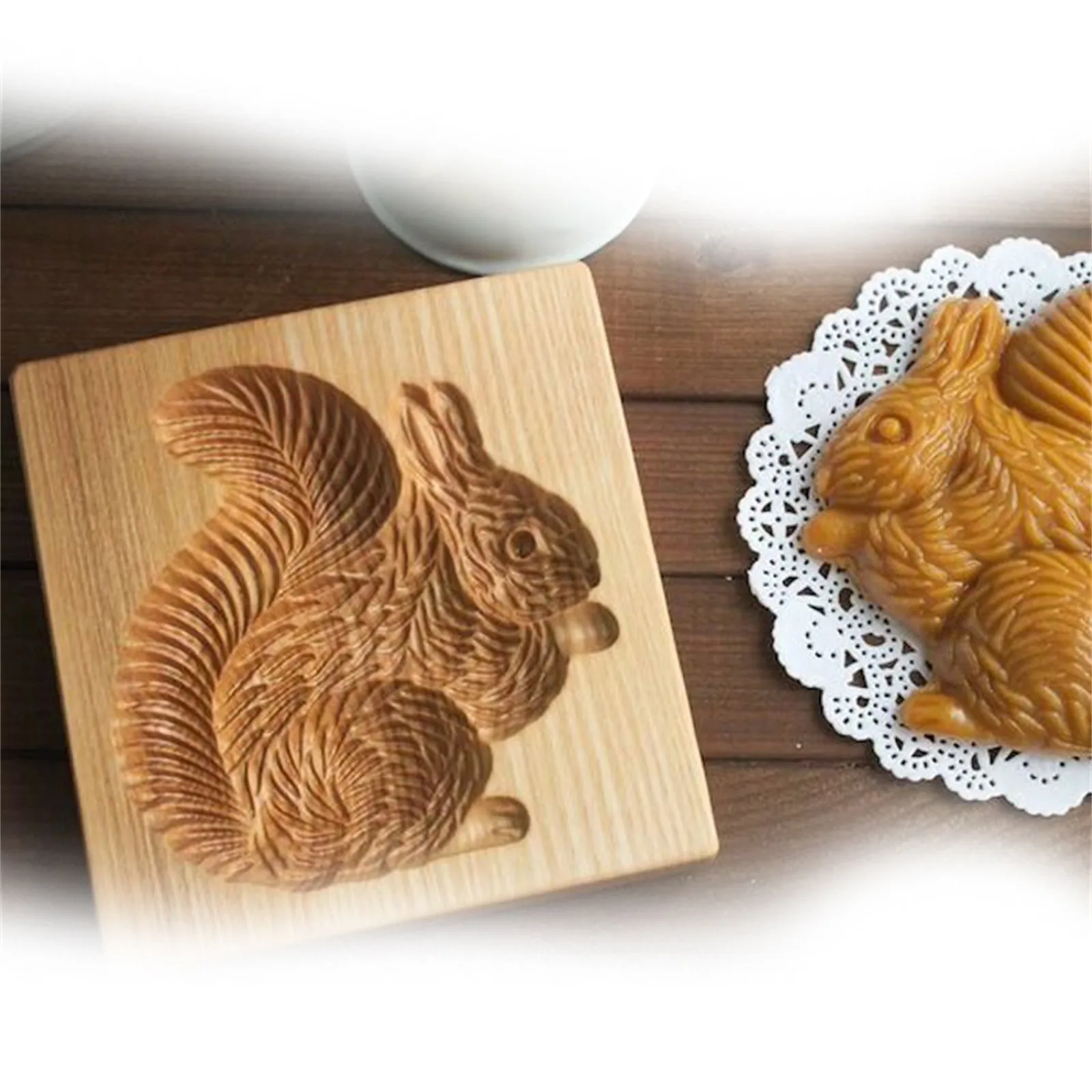 

Biscuit Mold Cutter Wooden Cookie Mold Christmas Cookie Cutter 3D Leaf Rabbit Pinecone Mold for Cookies Cute Cookies Press Type