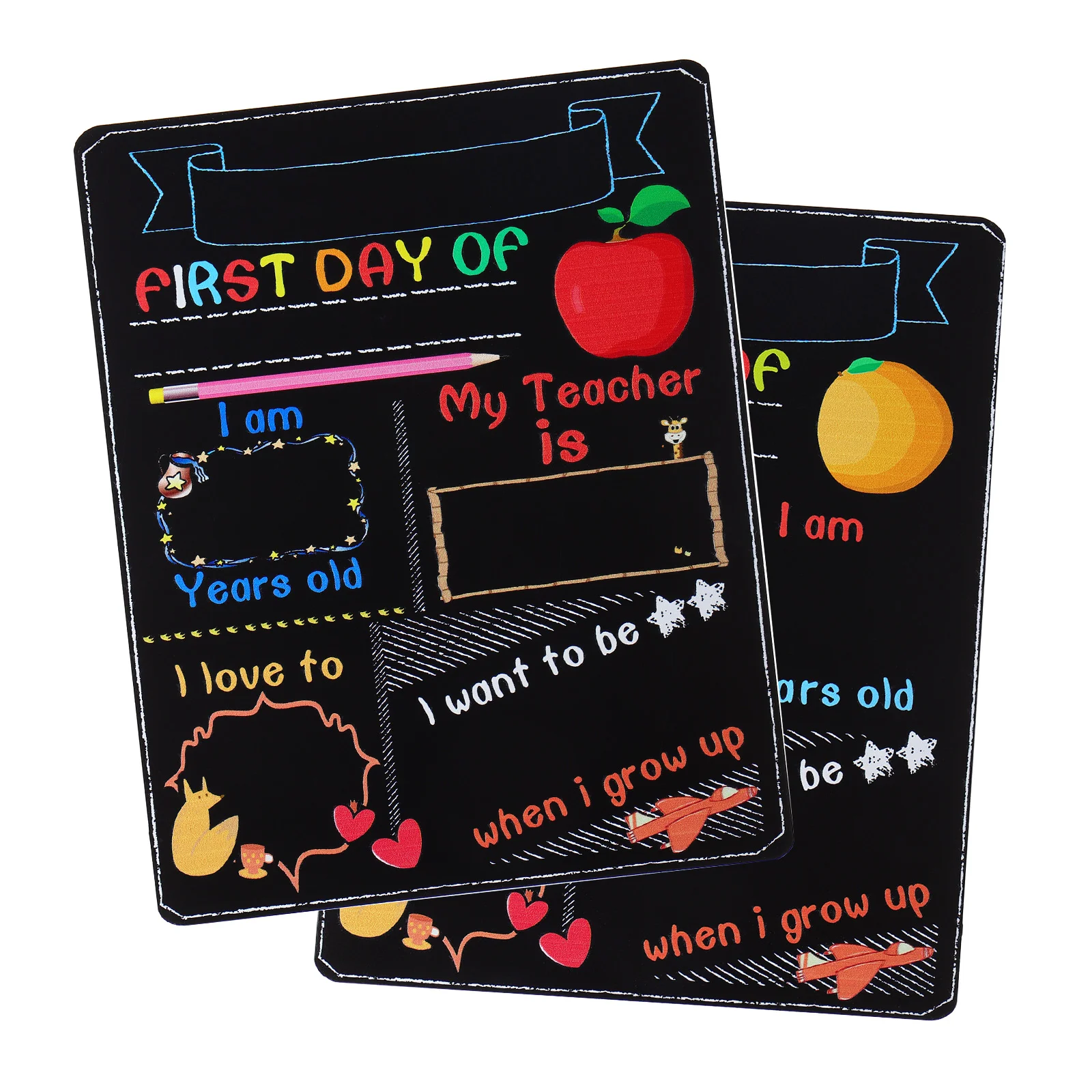 

School Day Sign Of Chalkboards Board First Small Last Chalkboard Student Blackboard Message And 1St Back To Chalk Craft Photo