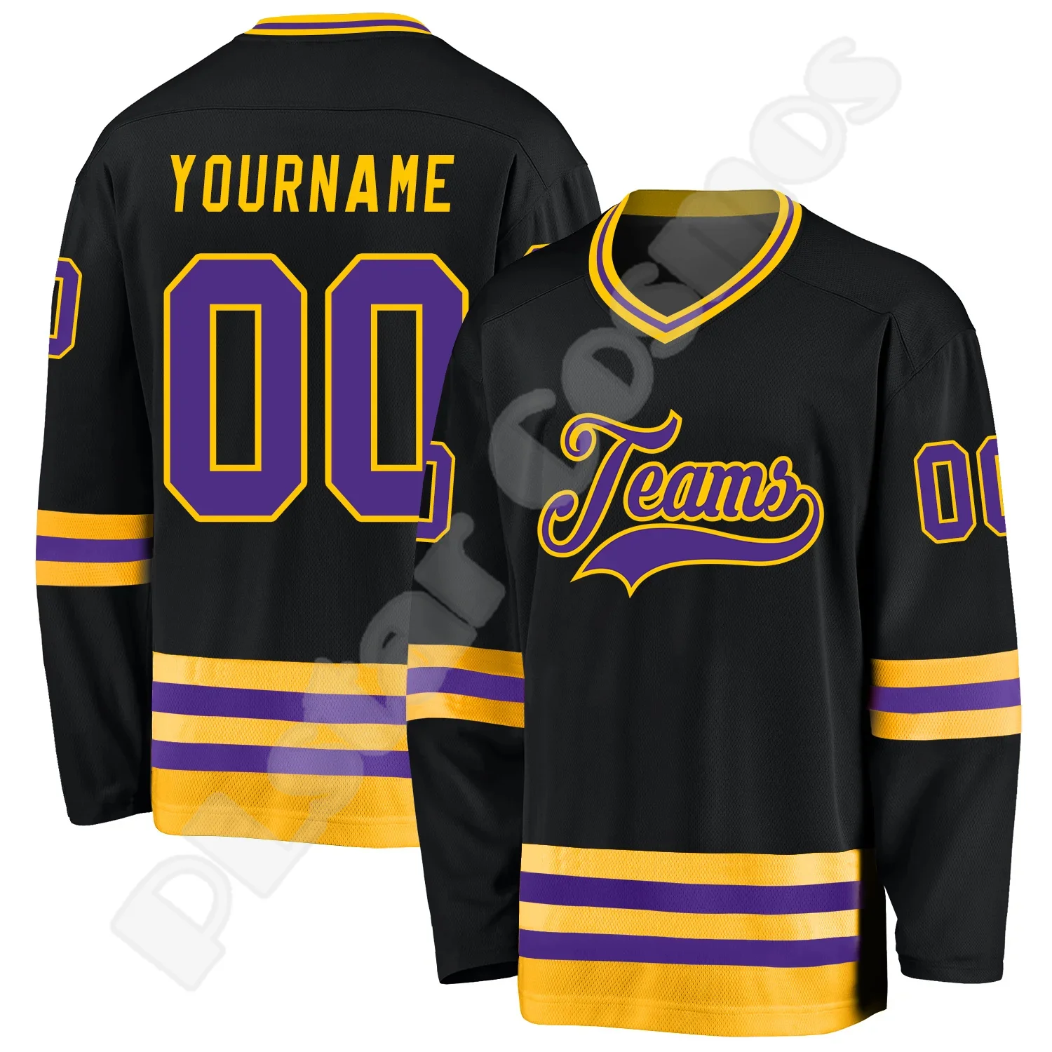 

Hockey Jersey Custom Name Team Logo Number Colorful Pullover Vintage Retro Long Sleeves 3DPrint Harajuku Casual Sweatshirts X17