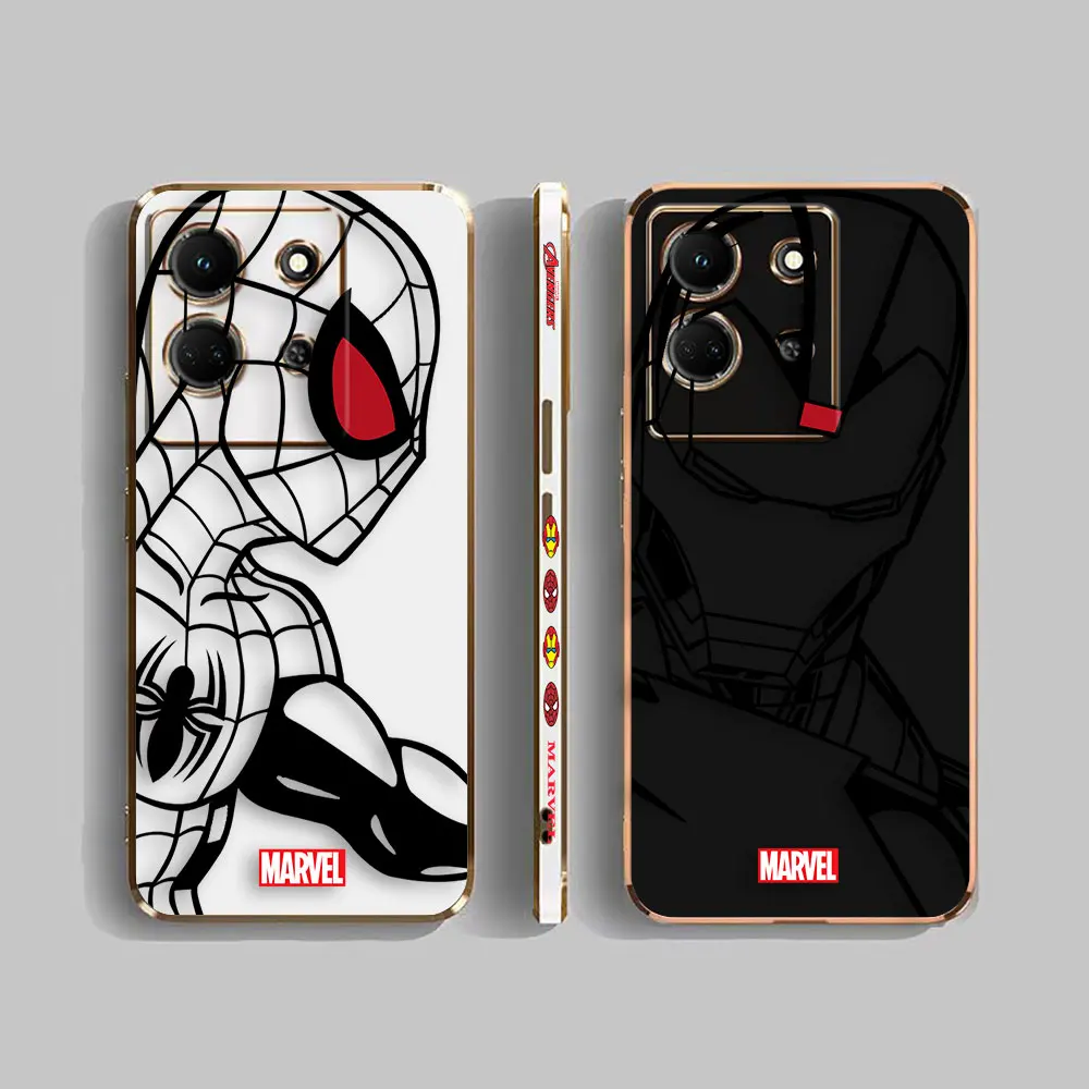 Cover Smooth E-Tpu Custodia Per Telefono Infinix Note 30 12 G96 12I 11 10 10I Smart 5 6 7 8 Zero 20 5G Pro Custodia Marvel Line Iron Spider-Man