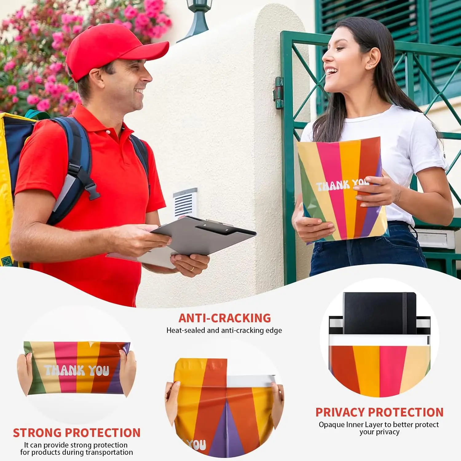 Bubble Mailers Foam Envelope Bags 50 PCS 10X13 Inch Fashion Shipping Envelopes Self-Seal Polymailers
