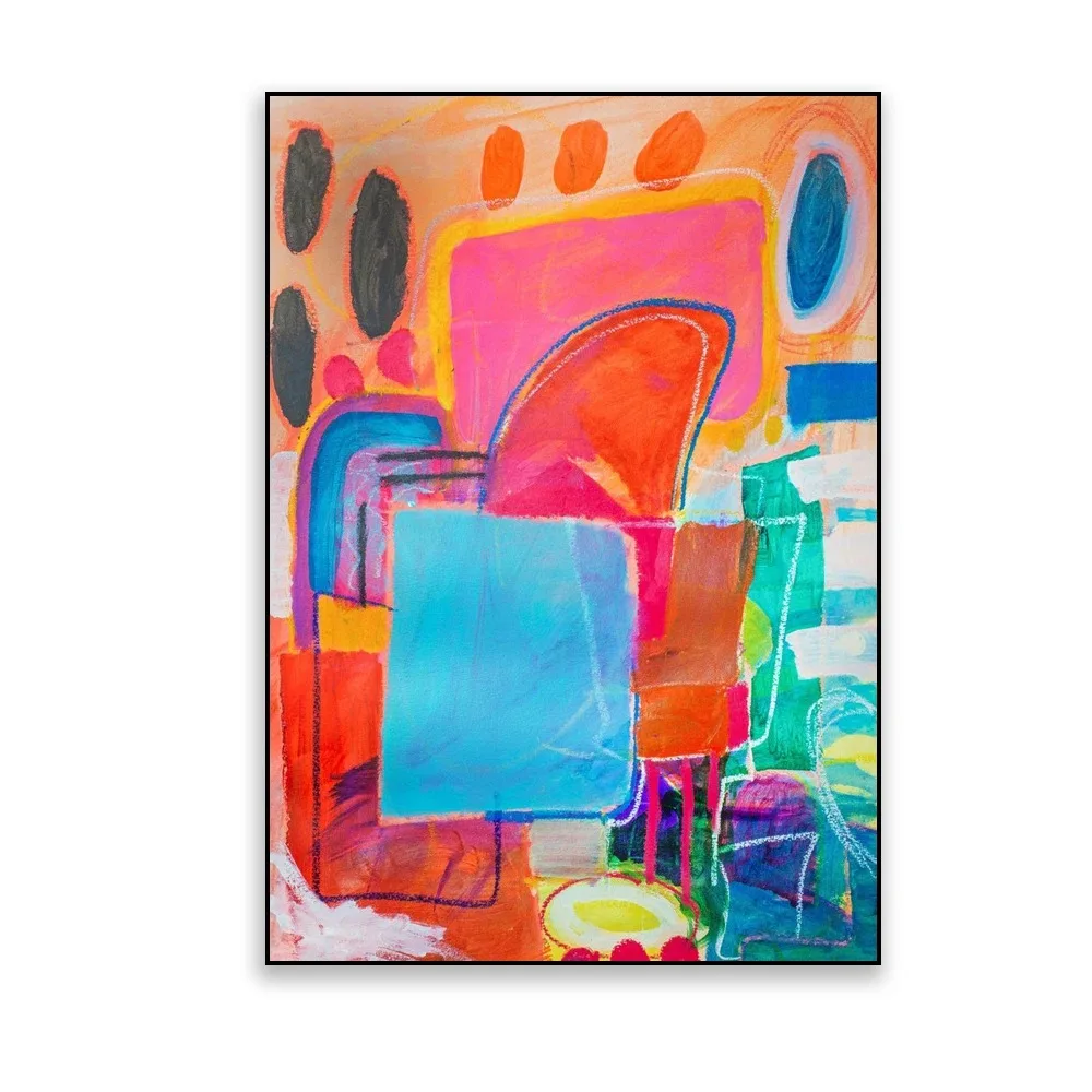 Mid-Century Modern Colorful Wall Art Canvas Decor