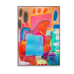 Mid - Century Modern Colorful Wall Art Canvas Decor - 50x70cm no frame (YELLOW)
