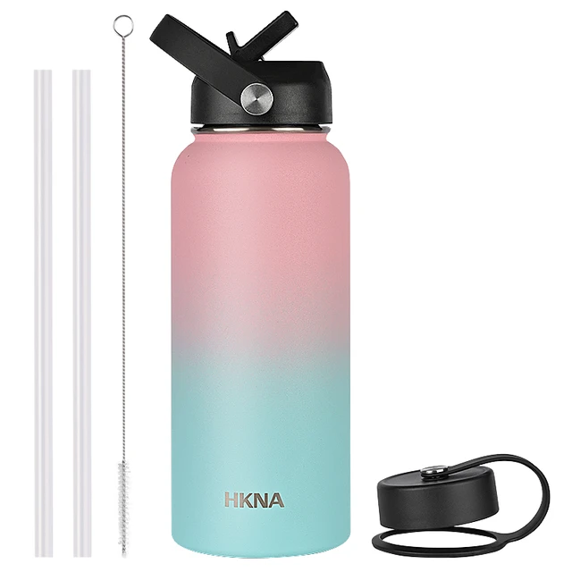 32oz Insulated Water Bottle with Straw - Powder Coated Gradiant