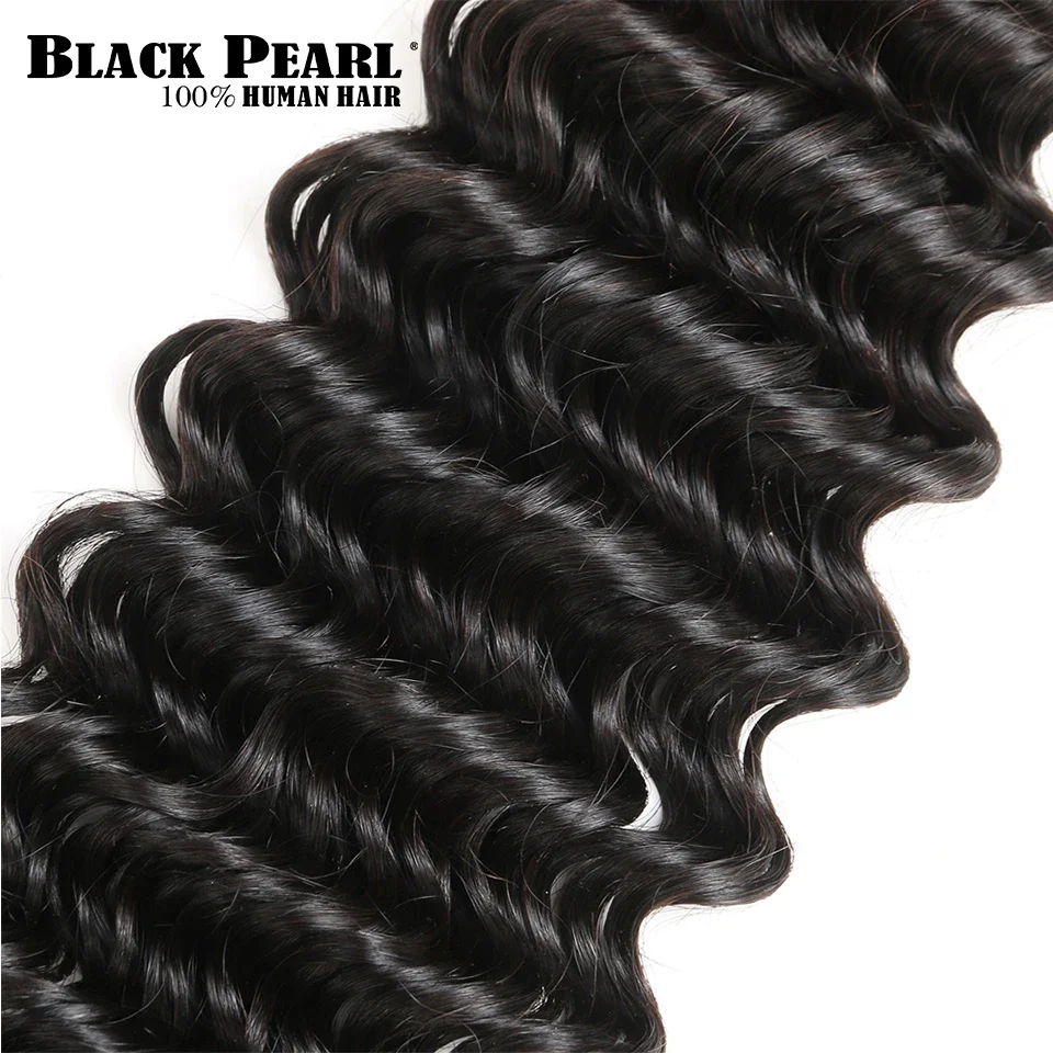 Black Pearl 30 32 34 inch Deep Wave Bundles Brazilian Hair Bundles Human Hair Extensions 1/3/4 pcs Deep Curly Remy Weave