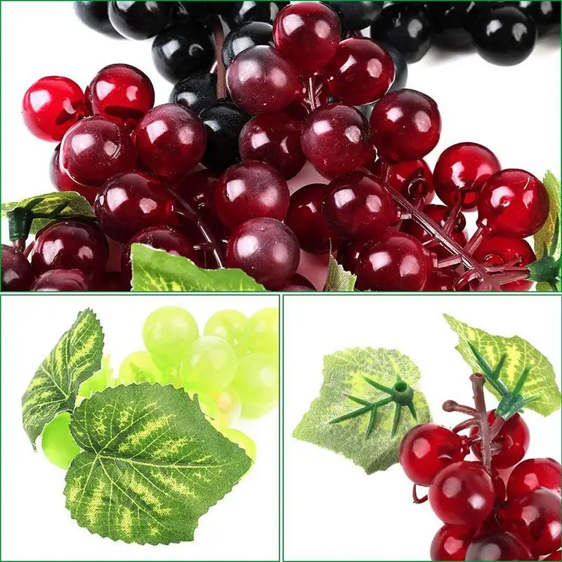 13CM Artificial Grapes Simulation Grape Plastic Fruit Fake Fruits Photo Props Shop Display Model Ornaments Home Decor