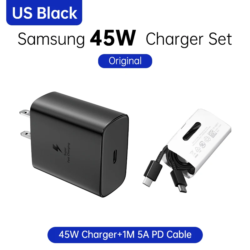 SAMSUNG 45W Super Fast Charging Wall Charger with 5A USB-C Cable