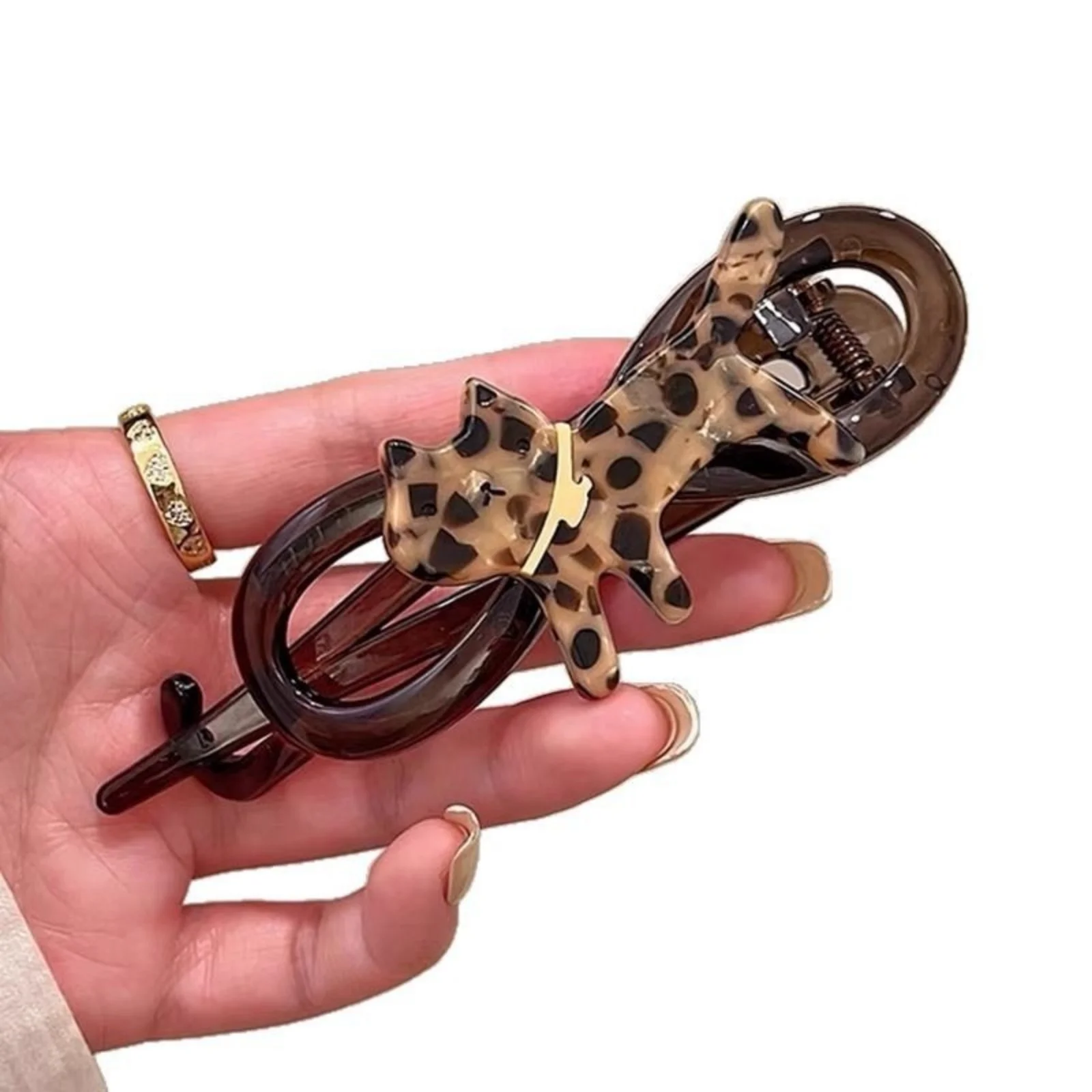 1PC Cute Cat - Shaped Hair Claws, Trendy Animal - Design Hair Accessories for Women, Perfect for Stylish Hairstyles