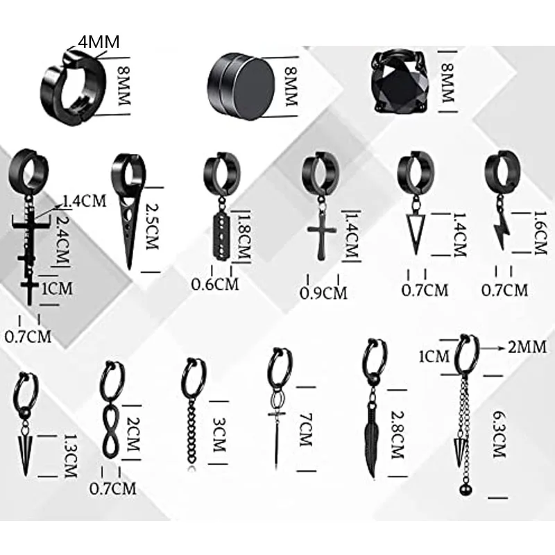 Magnetic Earrings 1 Pc Stainless Steel Clip On Earrings Set Kpop Style for Men Women
